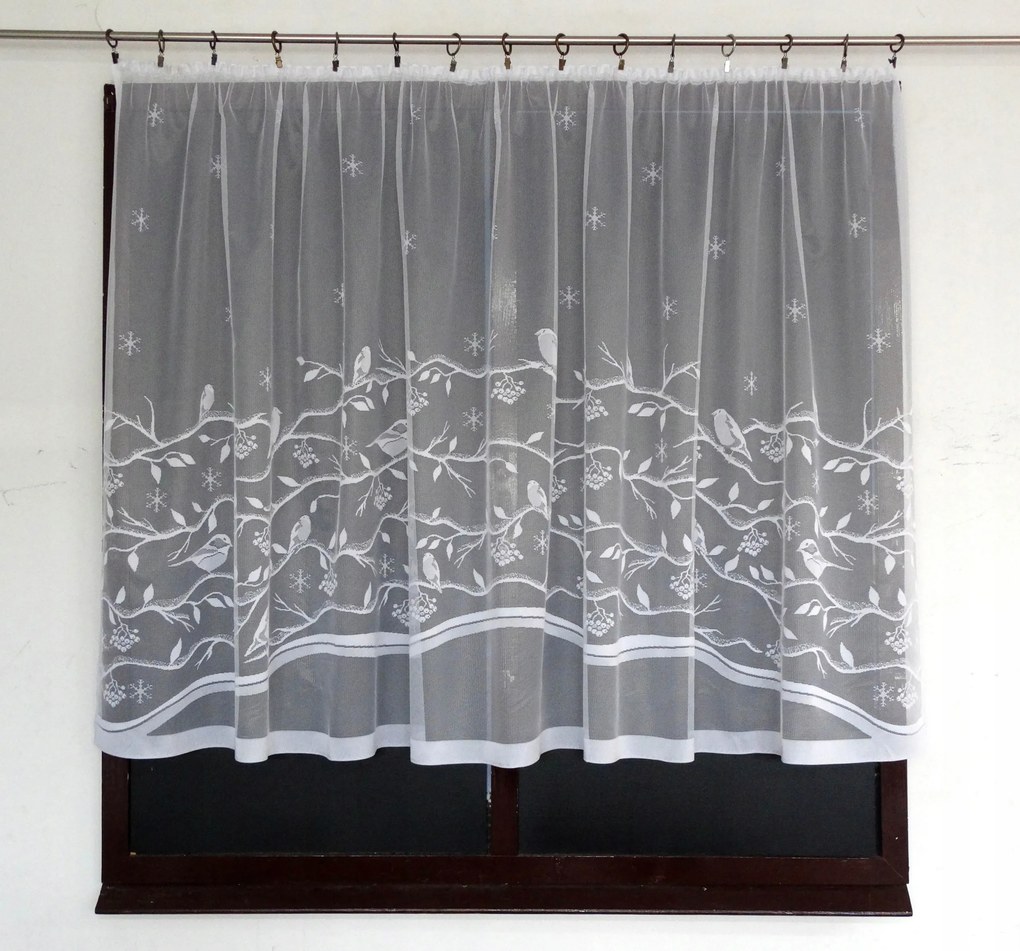 Mg Függöny Kalinka És Fehér 290X120cm kész Sk szalaggal