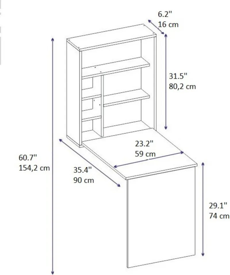Sedir fésülködőasztal, zafír tölgy, 90 cm