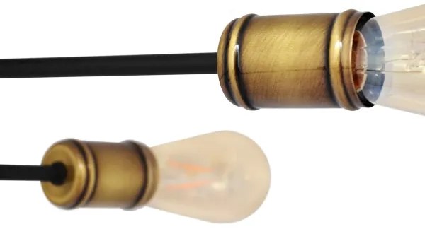 Csillár CAMBRIDGE 6xE27/20W/230V fekete/arany