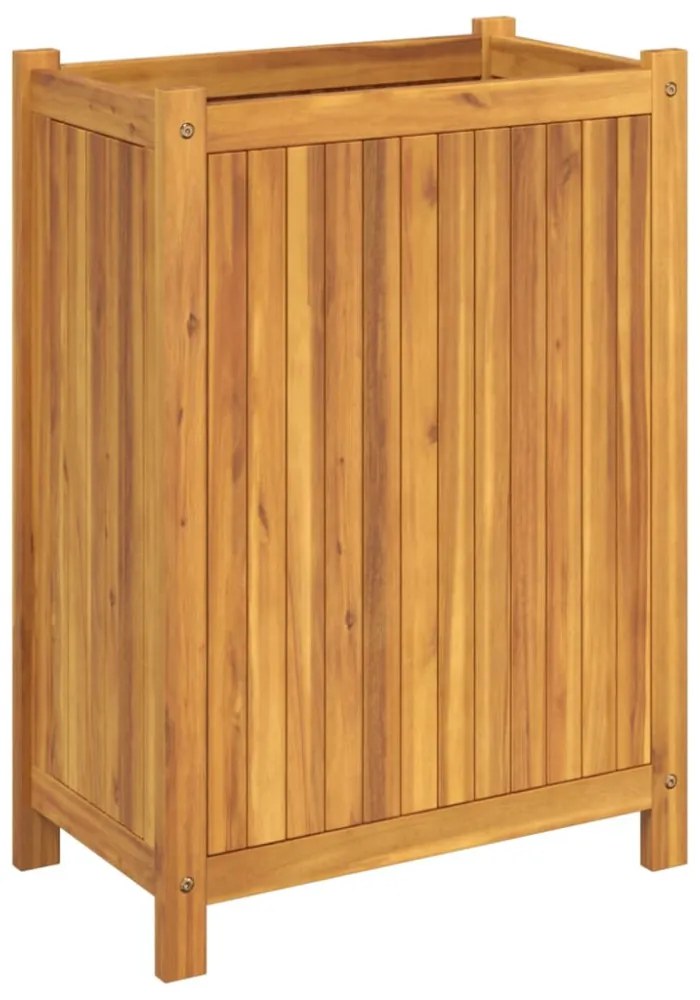 tömör akácfa kerti virágtartó béléssel 54 x 31 x 75 cm