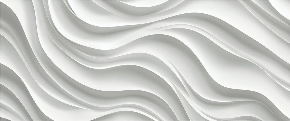 Kép - 3D fehér hullámok (120x50 cm)