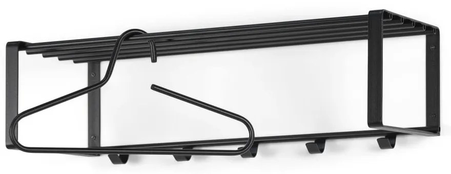 Fekete fém fali fogas polccal 70 cm Rex – Spinder Design