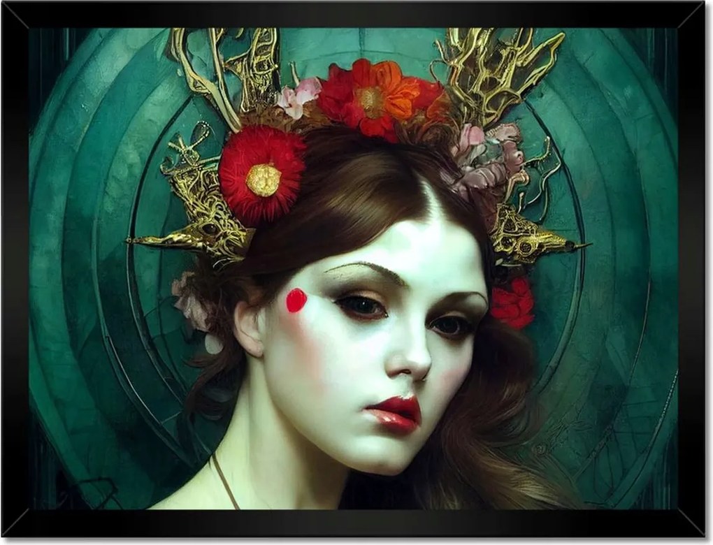 Poszterek keretben 40x30 Virágok a hajban Csaj