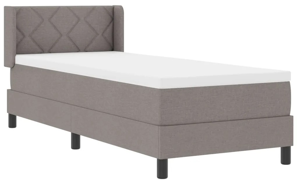 Boxspring ágy matraccal taupe színben, 80x200 cm szövet