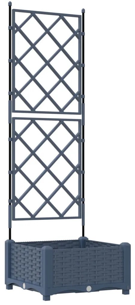 Kertész cserép rácsos változattal Szürke 40 x 40 x 125,5 cm PP