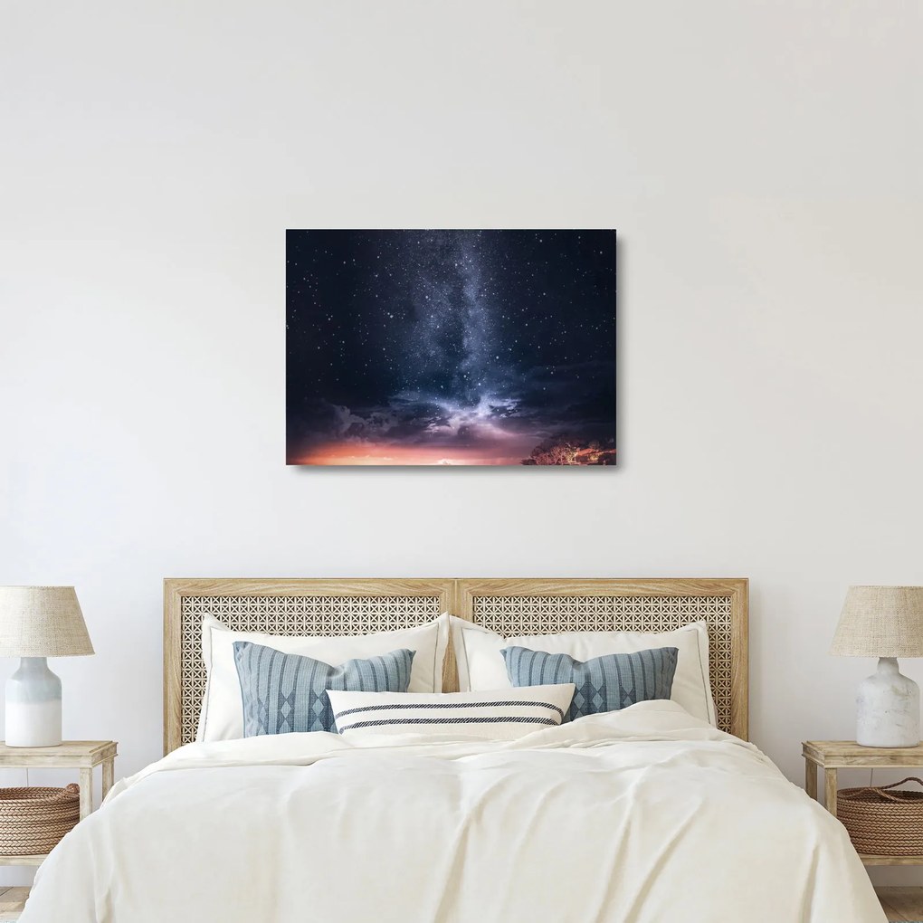 Égbolt tele csillagokkal képe (üvegen) (70x50 cm)