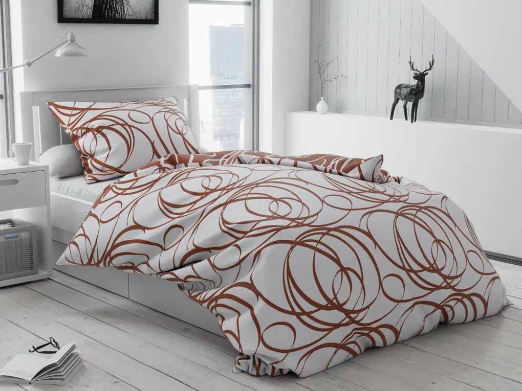 Aromis barna pamut ágyneműhuzat bújtatós Ágyneműhuzat mérete: 70 x 90 cm | 140 x 220 cm