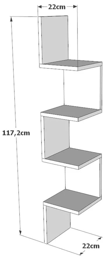 Natúr színű fali könyvespolc borovi fenyő dekorral 22x117 cm Laura – Kalune Design