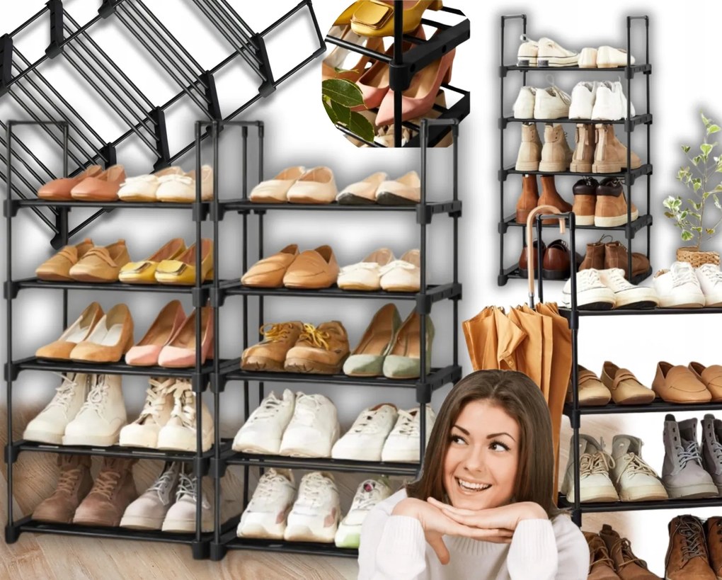Cipős Szekrény Polc Állvány Fém Organizátor Összecsukható Tartós!