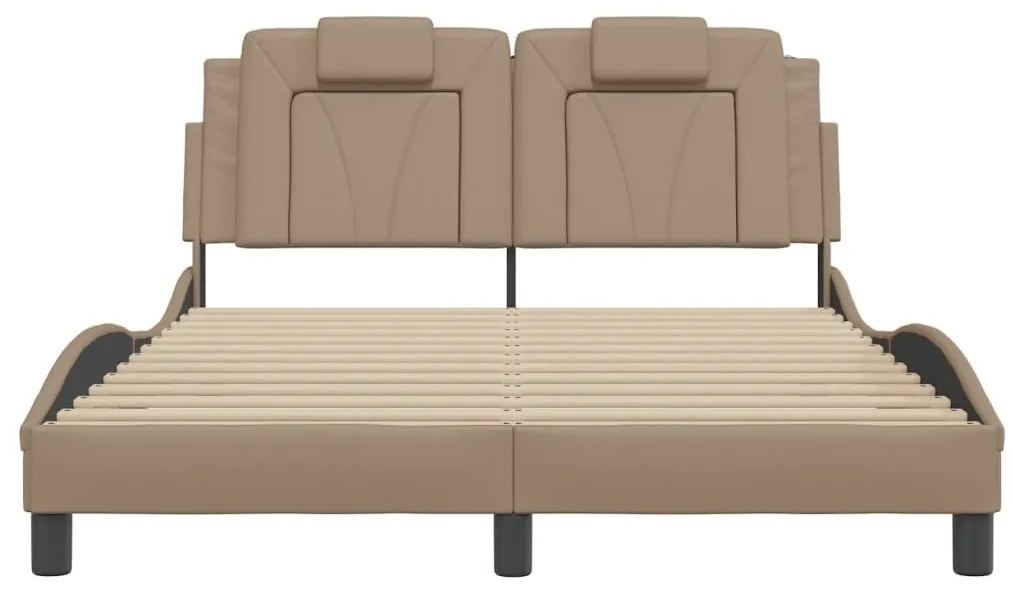 cappuccino színű műbőr ágykeret Viana matrac nélkül 140x200 cm