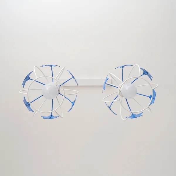 Gyerek csillár zsinóron STARS 2xE27/15W/230V kék/fehér