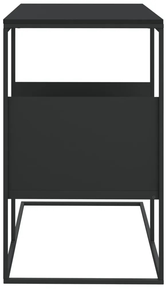 Fekete szerelt fa kisasztal 55x36x59,5 cm