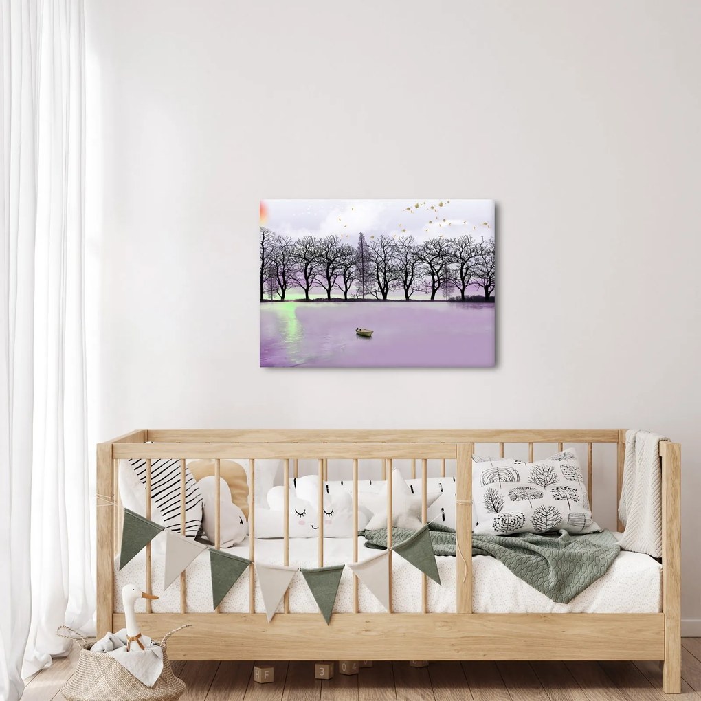 Kép - Bárkák a tavon (70x50 cm)