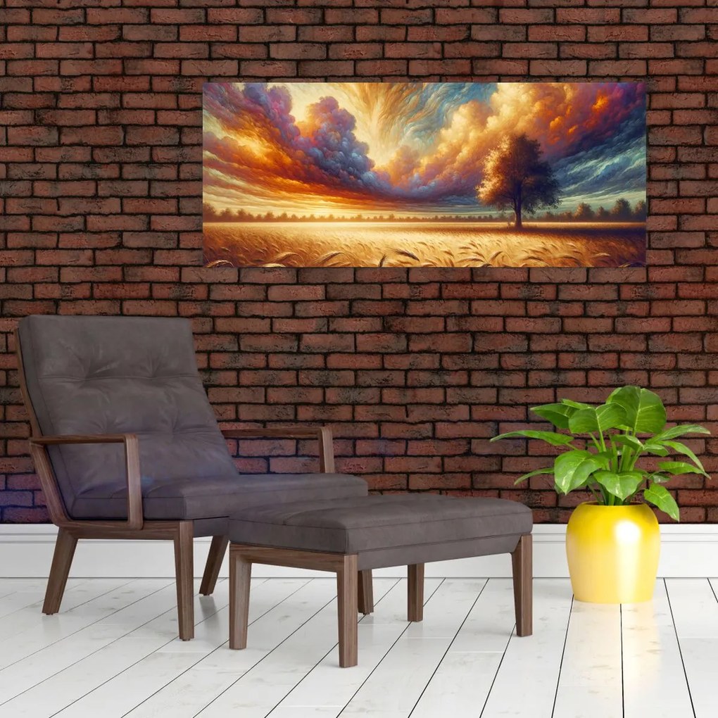 Kép – Fa a mezőn (120x50 cm)