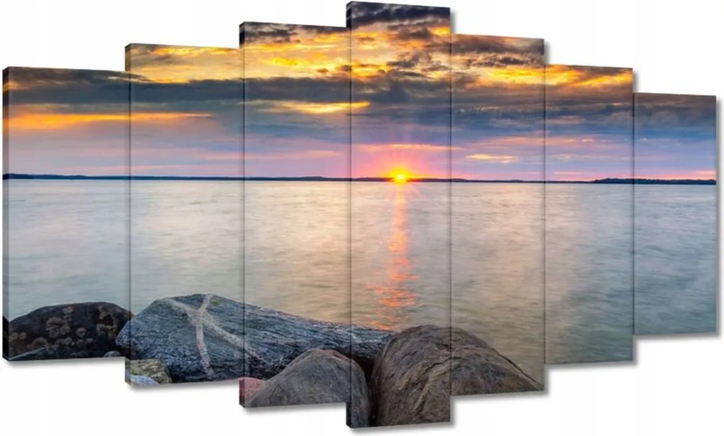 Képek 140x80 Sziklák Tenger Naplemente