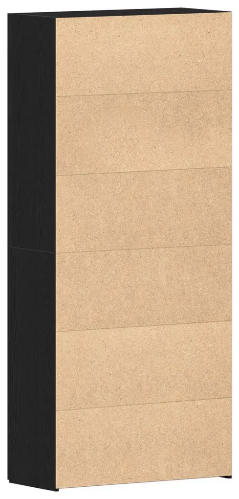 Cipőtároló Fekete Tölgy 80x35,5x180 cm Mérnöki Fa