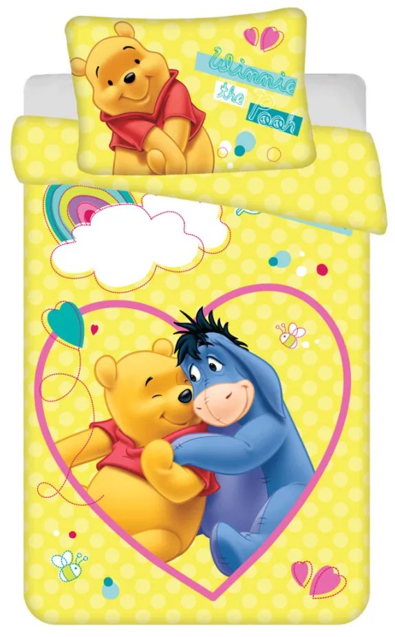 Disney Micimackó Smile gyerek, ovis ágyneműhuzat 100×135 cm, 40×60 cm