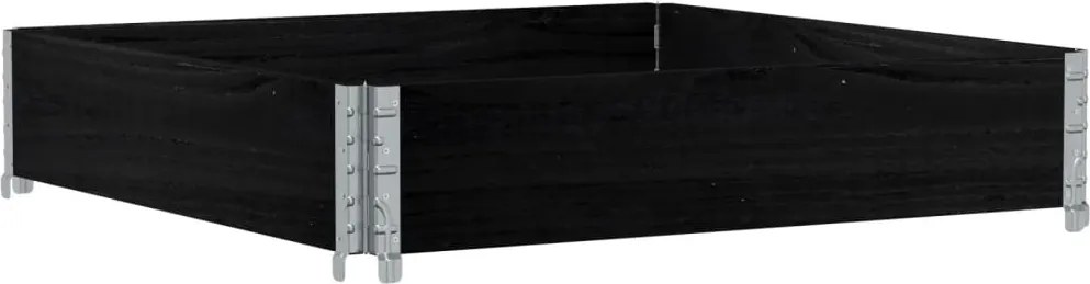 vidaXL fekete tömör fenyő kerti növénytartó 100 x 100 cm