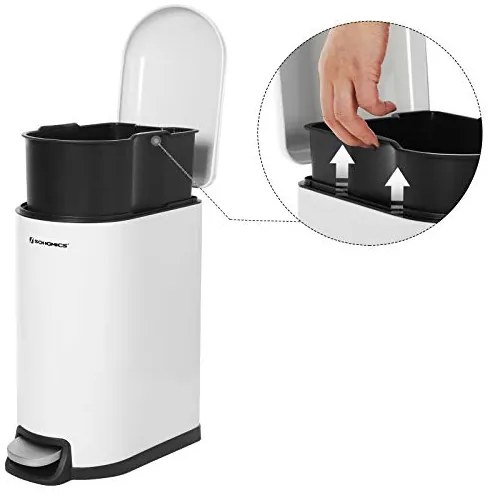 Fürdőszobai szemetes 10l, fehér