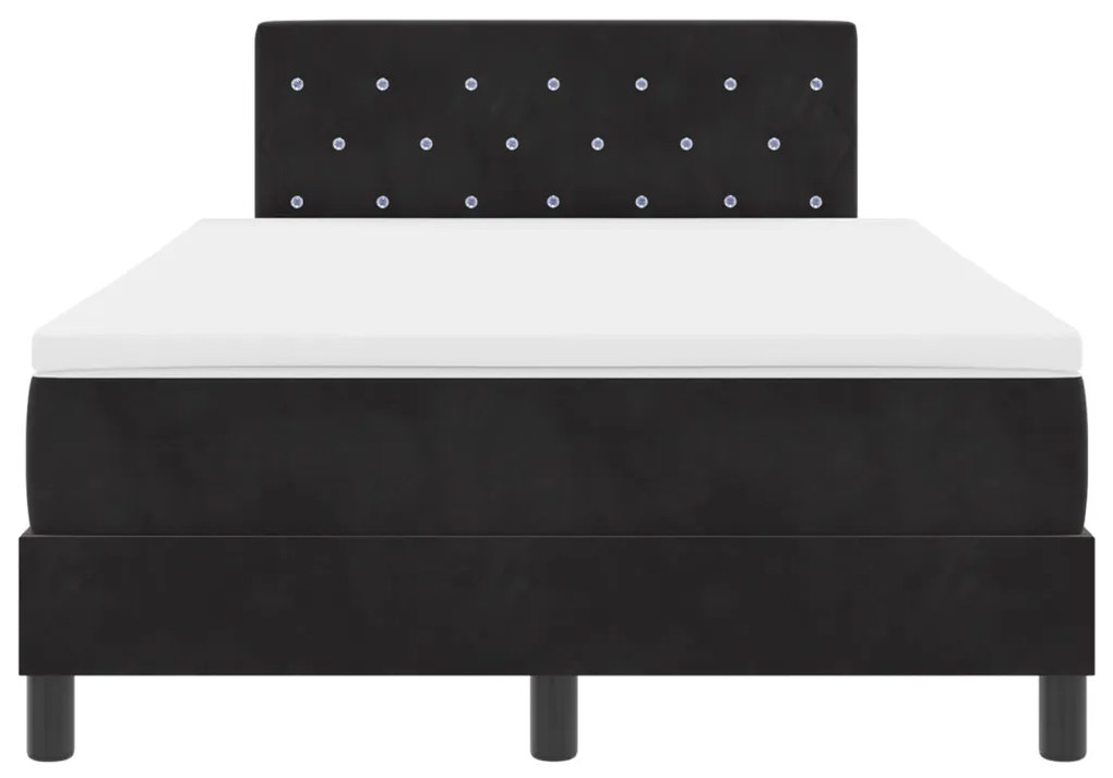 Boxspring ágy matraccal Fekete Kicsi dupla Bársony
