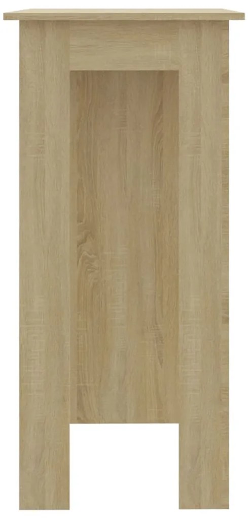Sonoma tölgy színű szerelt fa bárasztal polccal 102x50x103,5 cm