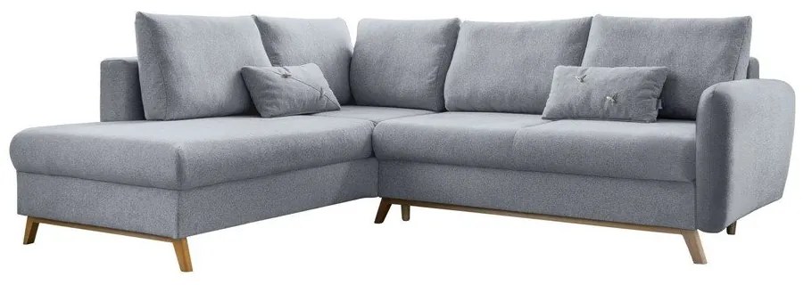 Scandic Lagom L világosszürke kinyitható kanapé, bal oldalas - Miuform