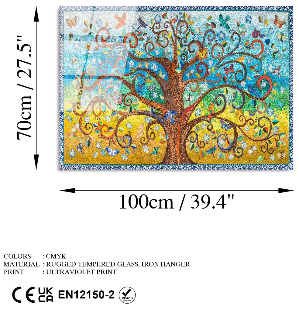 Edzett üveg falikép dekoráció, UV-211 70 x 100