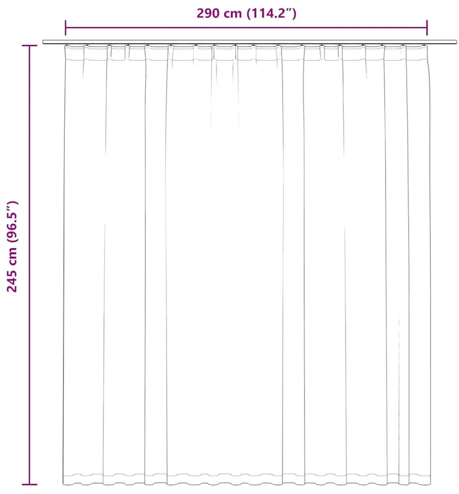 antracitszürke sötétítőfüggöny kampókkal 290 x 245 cm