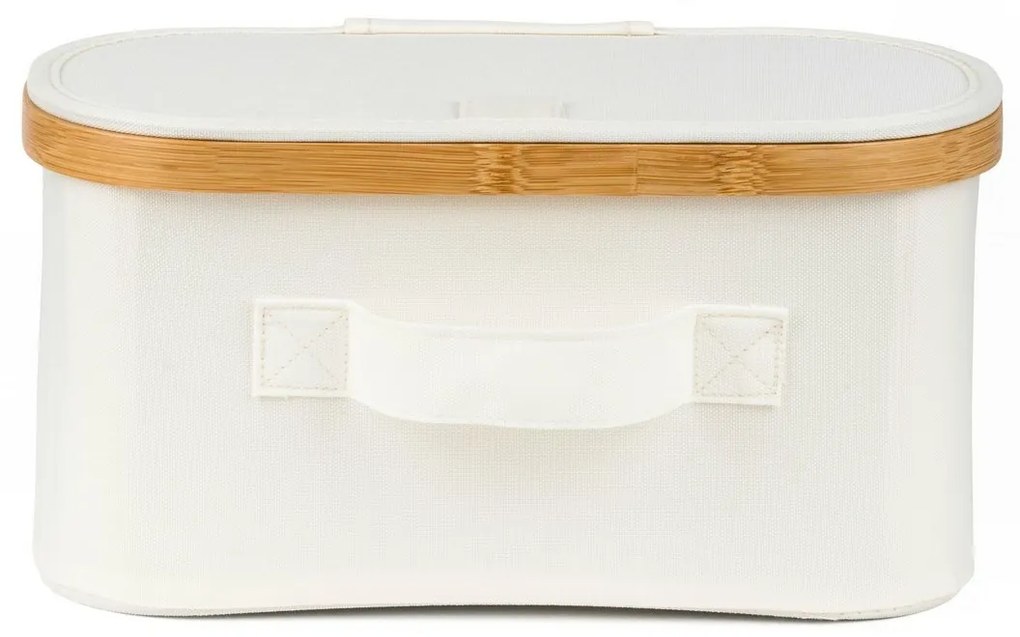 G21 tárolódoboz 30 x 15 x 15 cm, bambusz, fedéllel, bézs