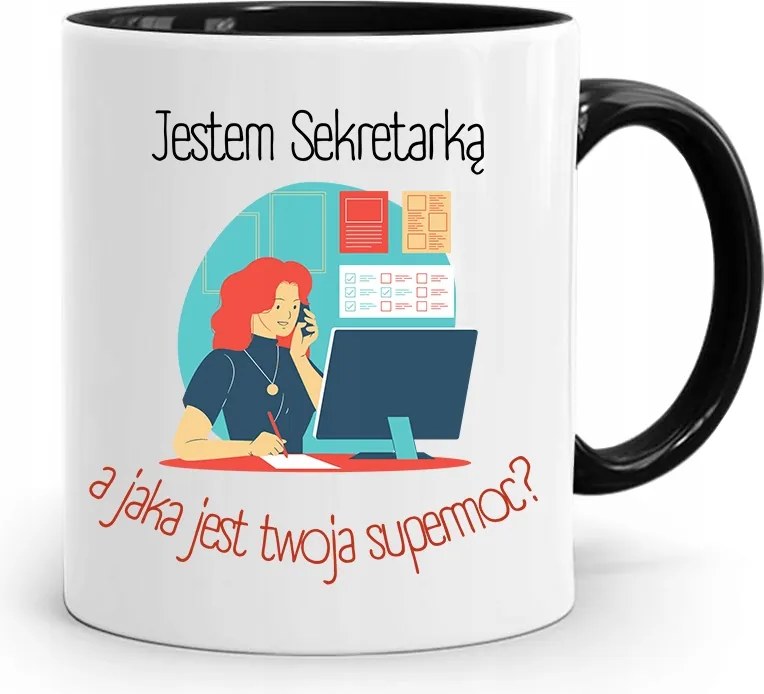 Bögre Fekete Ajándék Titkárnőnek Vagyok nyomott mintával