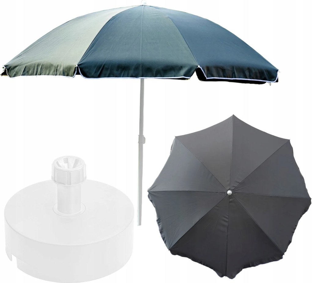 Kerti napernyő strand 240cm nagy törhető talppal állvány kerek szett