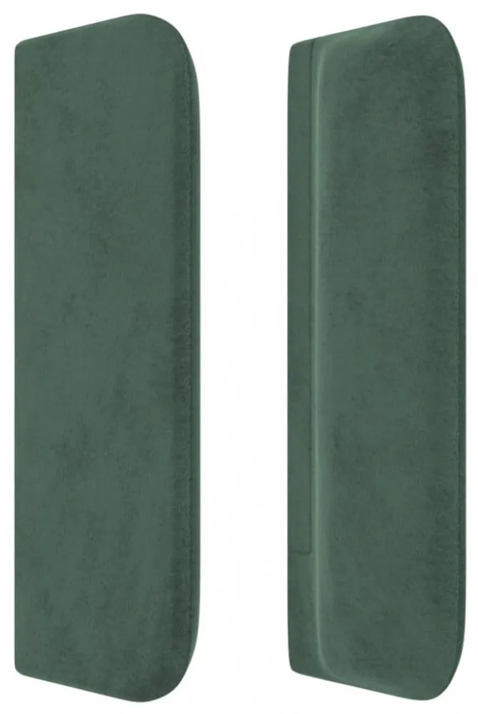 sötétzöld bársony fejtámla 83x16x78/88 cm
