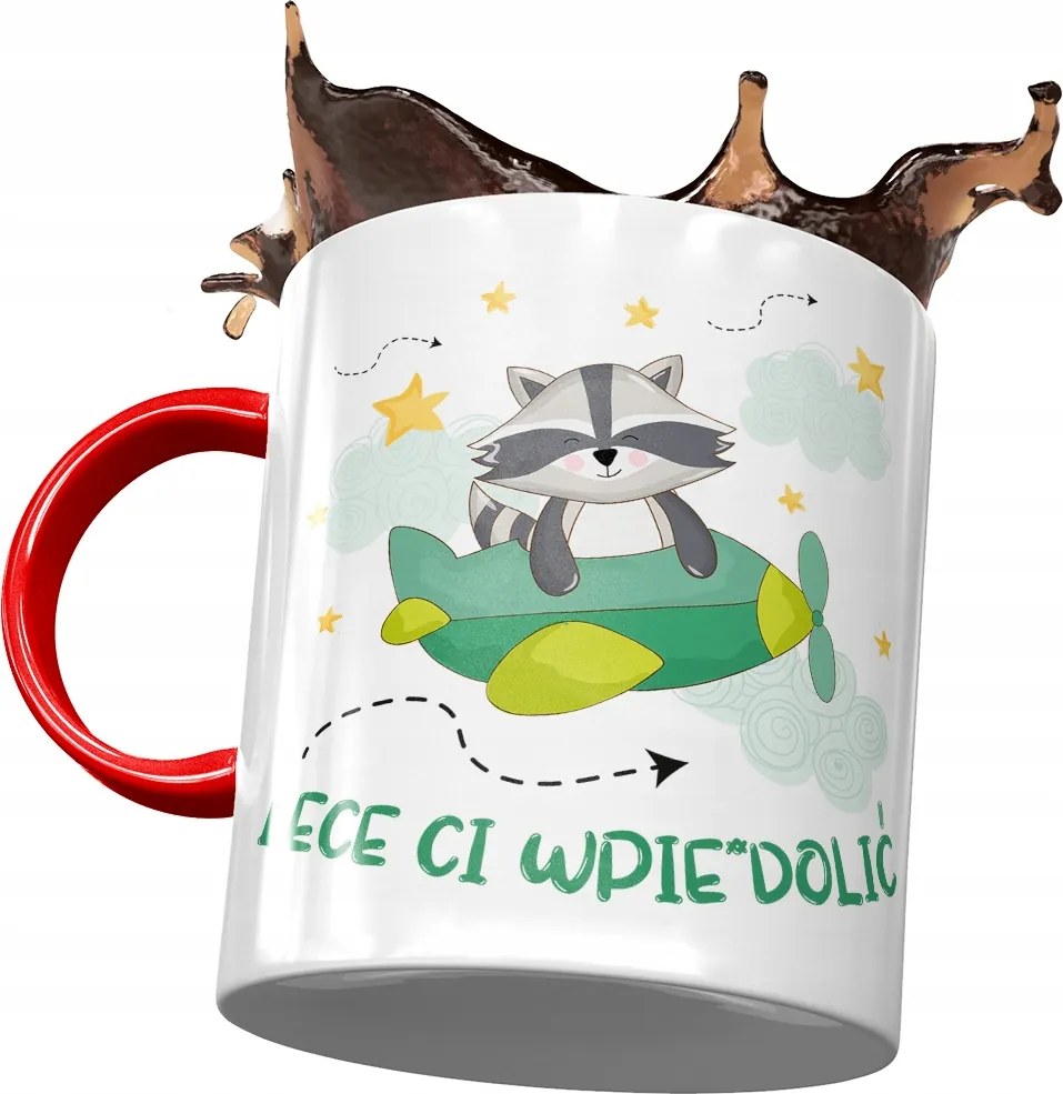 Piros Vicces Bögre Repülök Neked Ajándék Nyomtatott Fotóval