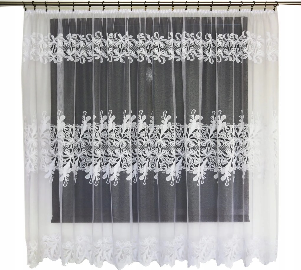 Mg Függöny jacquard 1608 Fehér 290X180 kész szalaggal