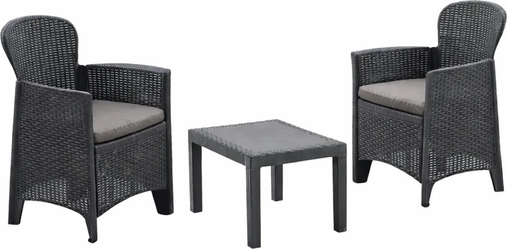 Kerti garnitúra AKITA, 3 részes, antracit színben I.P.A.E-Progarden