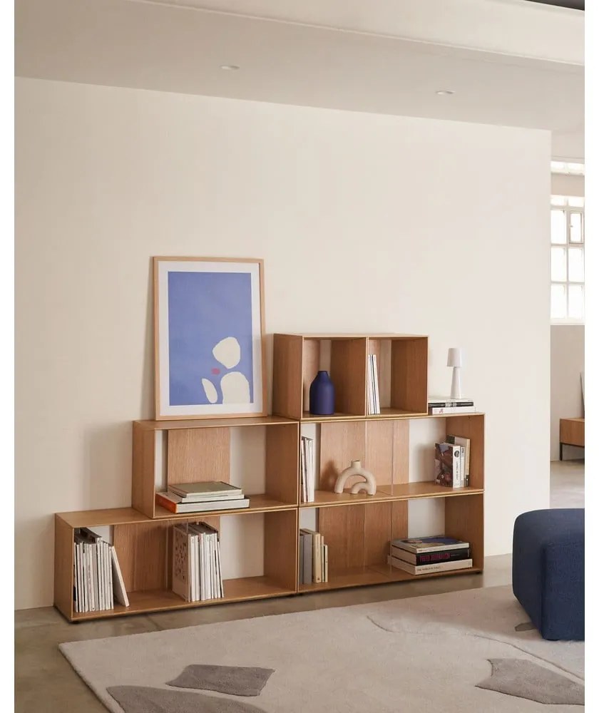 Natúr színű moduláris polcrendszer tölgyfa dekorral 67x38 cm Litto – Kave Home