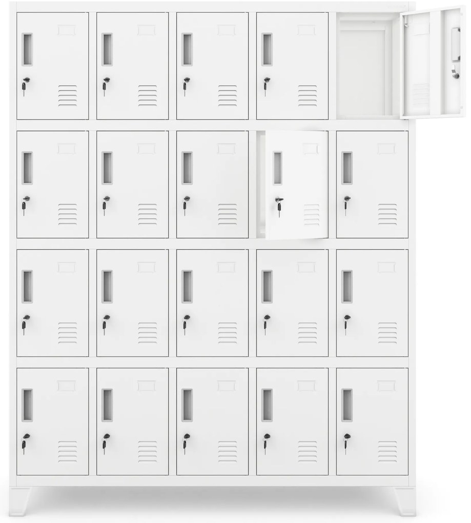 Fémöltözőszekrény ROBERT 1360 x 1720 x 450 mm, fehér