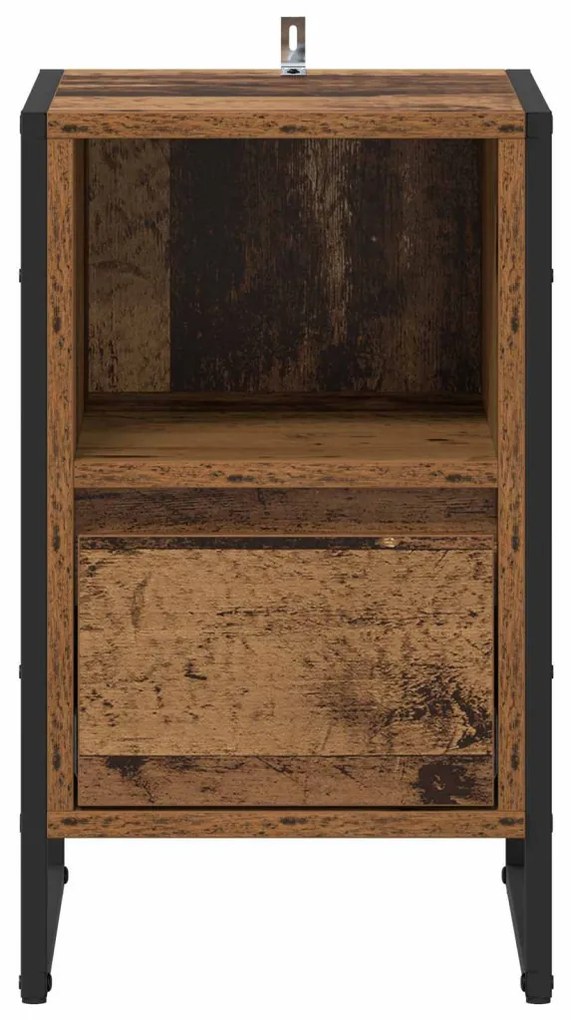 Éjjeli asztal fiókkal 2 pcs Öreg fa 39,5 x 30 x 50 cm Faanyag