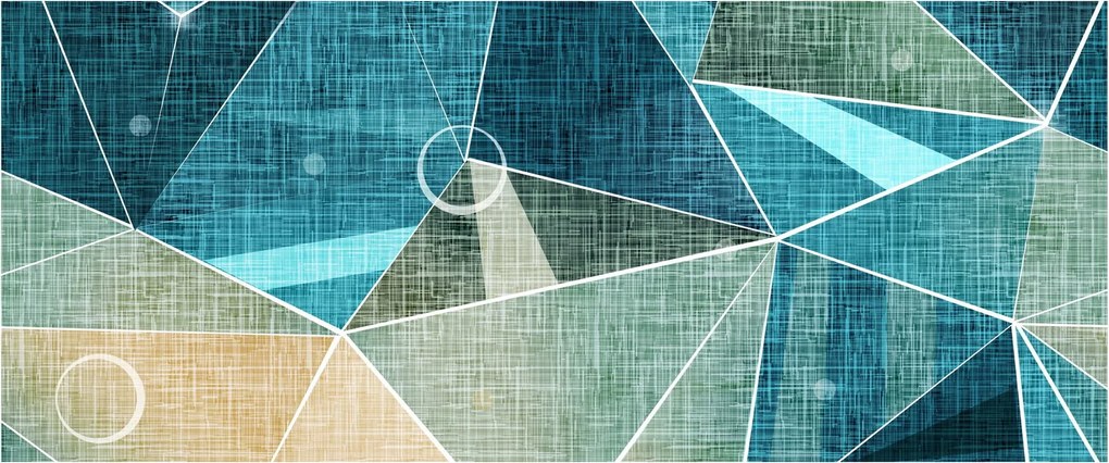 Kép - Türkiz absztrakció (120x50 cm)