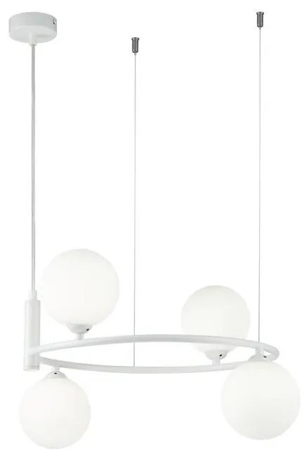 Maytoni MOD013PL-04W - Csillár zsinóron RING 4xG9/25W/230V fehér