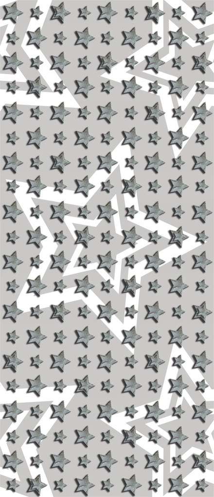 Fotótapéta Szürke csillagok metál és fehér kontúrok szürke alapon 91x211 +ragasztó