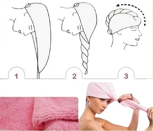 Hajturbán törölköző gyerekeknek - kék