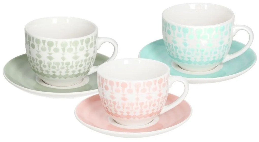 Gipsy Soft 6 db Kávés készlet kistányérral, Tognana, 250 ml, porcelán, többszínű