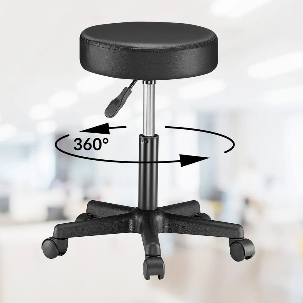 BONI görgős puff, Ø35cm, fekete Casaria