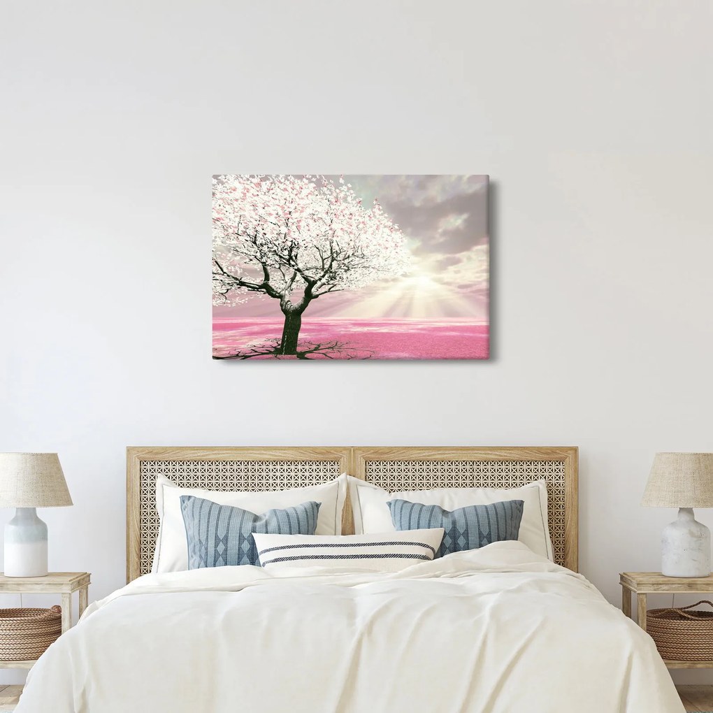 Rózsaszín fa képe (90x60 cm)