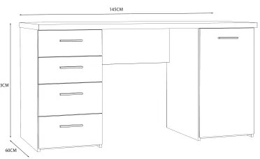 Íróasztal ARENO barna/grafit