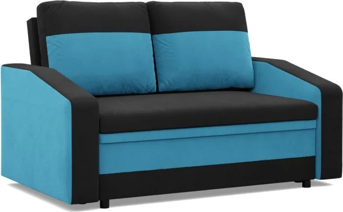 Hewlet kanapé, szövet anyag, fekete - kék