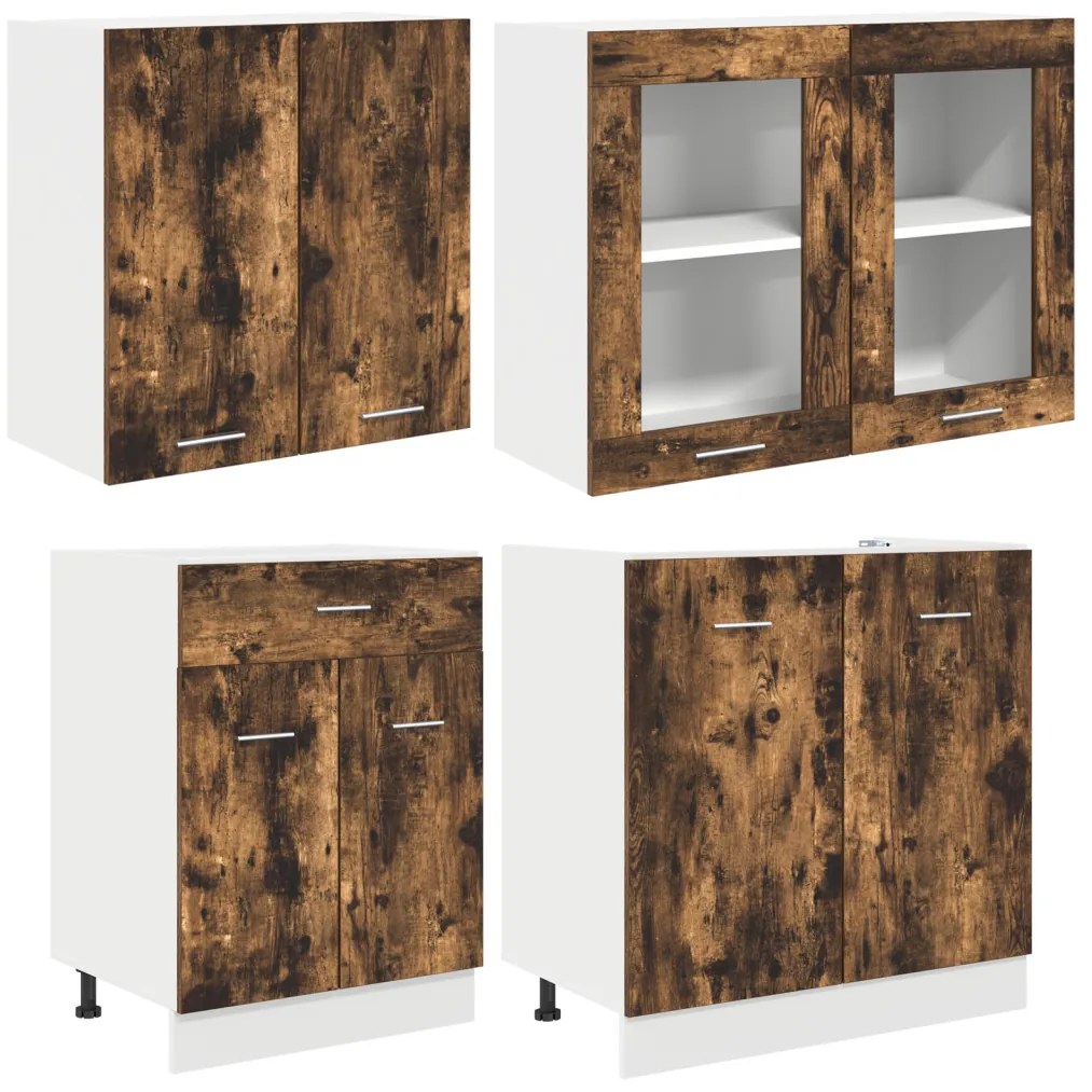 Konyhaszekrény garnitúra 4 pcs Füstölt tölgy 140 x 46 x 81.5 cm