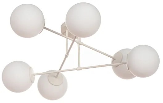 MOON felületre szerelhető csillár 6xE27/15W/230V krémszínű