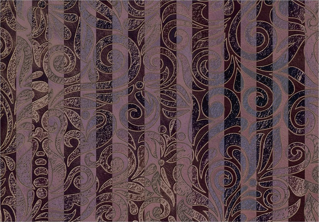 Fotótapéta Elegáns csíkos barna-lila vinil 416x254 +ragasztó